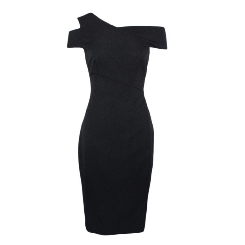 Ted Baker Black Yandal Asymmetric Bodycon Size 5 (US 12) Dress